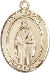 [7319KT] 14kt Gold Saint Odilia Medal