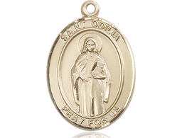 [7319KT] 14kt Gold Saint Odilia Medal