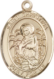 [7320KT] 14kt Gold Saint Christina the Astonishing Medal