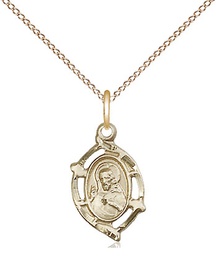[4153GF/18GF] 14kt Gold Filled Scapular Pendant on a 18 inch Gold Filled Light Curb chain
