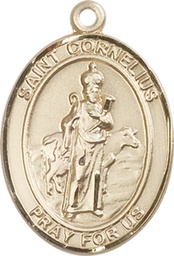 [7325KT] 14kt Gold Saint Cornelius Medal