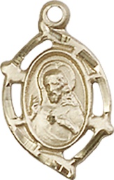 [4153KT] 14kt Gold Scapular Medal