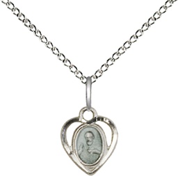 [5402ESS/18SS] Sterling Silver Scapular Pendant on a 18 inch Sterling Silver Light Curb chain