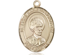 [7330KT] 14kt Gold Saint Louis Marie de Montfort Medal