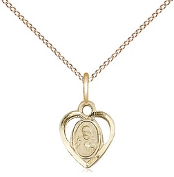 [5402GF/18GF] 14kt Gold Filled Scapular Pendant on a 18 inch Gold Filled Light Curb chain