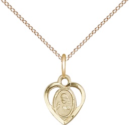 [5402GF/18GF] 14kt Gold Filled Scapular Pendant on a 18 inch Gold Filled Light Curb chain