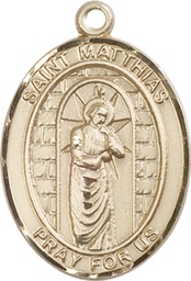 [7331KT] 14kt Gold Saint Matthias the Apostle Medal