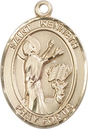 [7332KT] 14kt Gold Saint Kenneth Medal