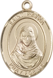 [7338KT] 14kt Gold Saint Rafka Medal