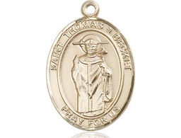 [7344KT] 14kt Gold Saint Thomas A Becket Medal