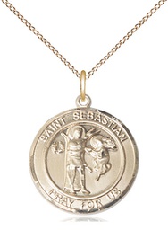 [8100RDGF/18GF] 14kt Gold Filled Scapular Pendant on a 18 inch Gold Filled Light Curb chain