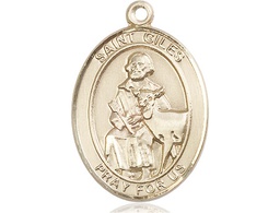 [7349KT] 14kt Gold Saint Giles Medal