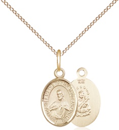 [9098GF/18GF] 14kt Gold Filled Scapular Pendant on a 18 inch Gold Filled Light Curb chain