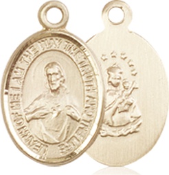 [9098KT] 14kt Gold Scapular Medal