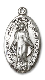 [1653SSY] Sterling Silver Miraculous Medal - With Box