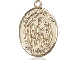 [7363KT] 14kt Gold Saint Polycarp of Smyrna Medal