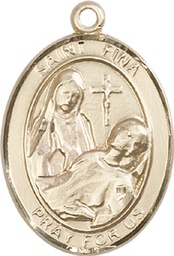 [7364KT] 14kt Gold Saint Fina Medal