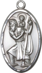 [1655SS] Sterling Silver Saint Christopher Medal