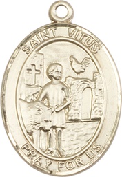 [7368KT] 14kt Gold Saint Vitus Medal