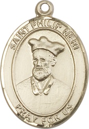 [7369KT] 14kt Gold Saint Philip Neri Medal