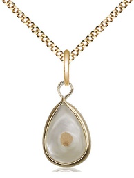 [1700GF/18G] 14kt Gold Filled Mustard Seed Pendant on a 18 inch Gold Plate Light Curb chain