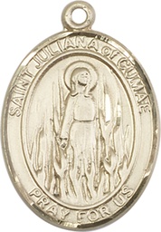 [7372KT] 14kt Gold Saint Juliana Medal