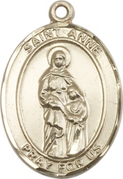 [7374KT] 14kt Gold Saint Anne Medal