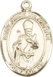 [7375KT] 14kt Gold Saint Simon Medal