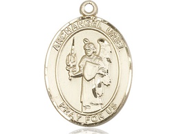 [7378KT] 14kt Gold Saint Uriel the Archangel Medal