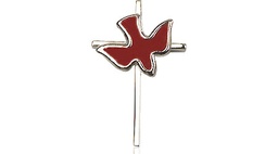 [1812RSS] Sterling Silver Cross Holy Spirit Medal