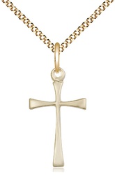 [1870GF/18G] 14kt Gold Filled Maltese Cross Pendant on a 18 inch Gold Plate Light Curb chain