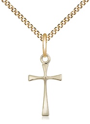 [1872GF/18G] 14kt Gold Filled Maltese Cross Pendant on a 18 inch Gold Plate Light Curb chain