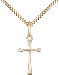 [1872GF/18G] 14kt Gold Filled Maltese Cross Pendant on a 18 inch Gold Plate Light Curb chain