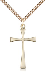 [1874GF/24GF] 14kt Gold Filled Maltese Cross Pendant on a 24 inch Gold Filled Heavy Curb chain