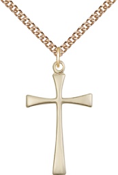 [1874GF/24GF] 14kt Gold Filled Maltese Cross Pendant on a 24 inch Gold Filled Heavy Curb chain