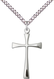 [1874SS/24SS] Sterling Silver Maltese Cross Pendant on a 24 inch Sterling Silver Heavy Curb chain