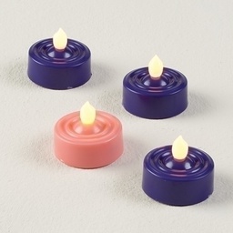 [RO-37954] 4PC ST LED TEA LIGHT CANDLES - Christmas
