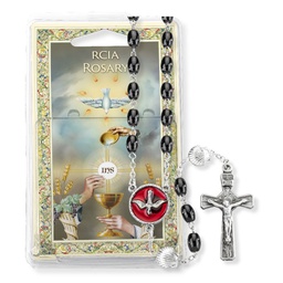 [HI-132-352BK] 5Mm X 7Mm Black Oval Rcia Rosary