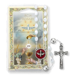 [HI-132-352WT] 5Mm X 7Mm White Pearl Rcia Rosary