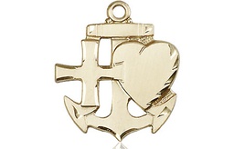 [6045GF] 14kt Gold Filled Faith, Hope &amp; Charity Medal