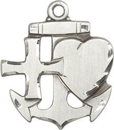 [6045SS] Sterling Silver Faith, Hope &amp; Charity Medal