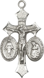 [6055SS] Sterling Silver Jesus, Mary, Our Lady of La Salette Medal