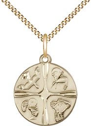 [6056GF/18G] 14kt Gold Filled Christian Life Pendant on a 18 inch Gold Plate Light Curb chain