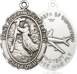 [6057SS] Sterling Silver Saint Joseph of Cupertino Medal