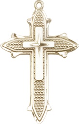 [6058GF] 14kt Gold Filled Cross on Cross Medal