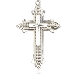 [6059SS] Sterling Silver Cross on Cross Medal