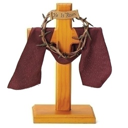 [RO-13145] 7.5&quot;Crown Of Thorns Desk Cross - Communion