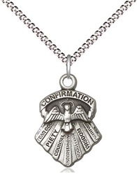 [0886SS/18S] Sterling Silver Seven Gifts Pendant on a 18 inch Light Rhodium Light Curb chain