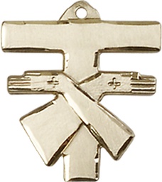 [6071GF] 14kt Gold Filled Franciscan Cross Medal