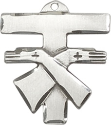 [6071SS] Sterling Silver Franciscan Cross Medal